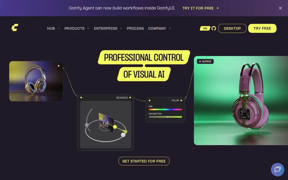 Screenshot of the ComfyUI website