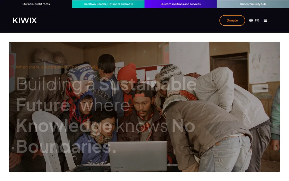 Screenshot of the Kiwix website