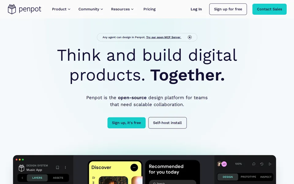 Screenshot of the Penpot website