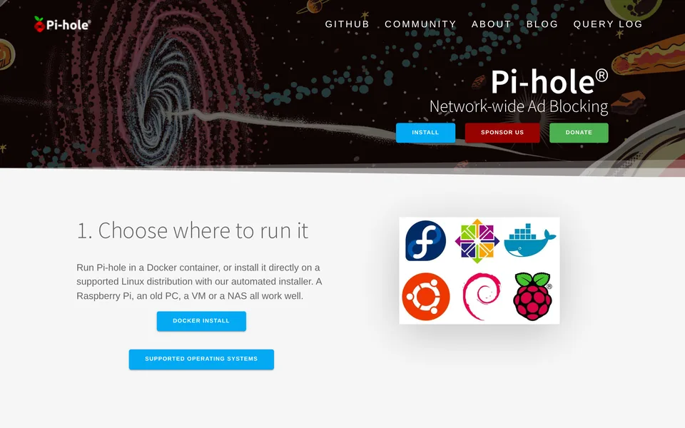 Screenshot of the Pi-hole website